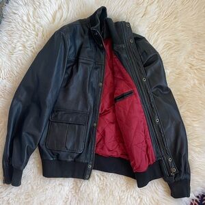 Women’s Black Leather Jacket Large
